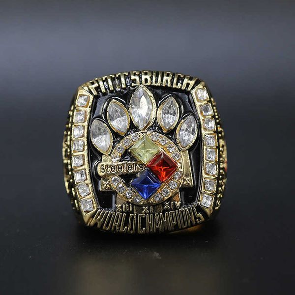 

2005 pittsburgh steelman super bowl champion ring steel membrane ring, Silver