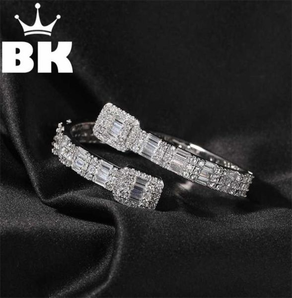 

bracelets link the bling king cz custom opened square zircon baguette iced out adjustable bracelet for men luxury drop 2201217885120, Black
