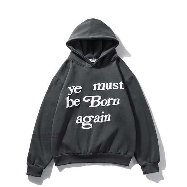 

cpfm ye must be born again hoodie men women graffiti hoodies sweatshirts pullover heavy fabric embroidery hood zv33, Black