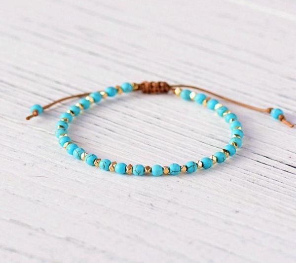 

charm bracelets boho 4mm blue friendship bracelet cut surface metal beads adjustable women 2021 jewelry men bracele4234791, Golden;silver