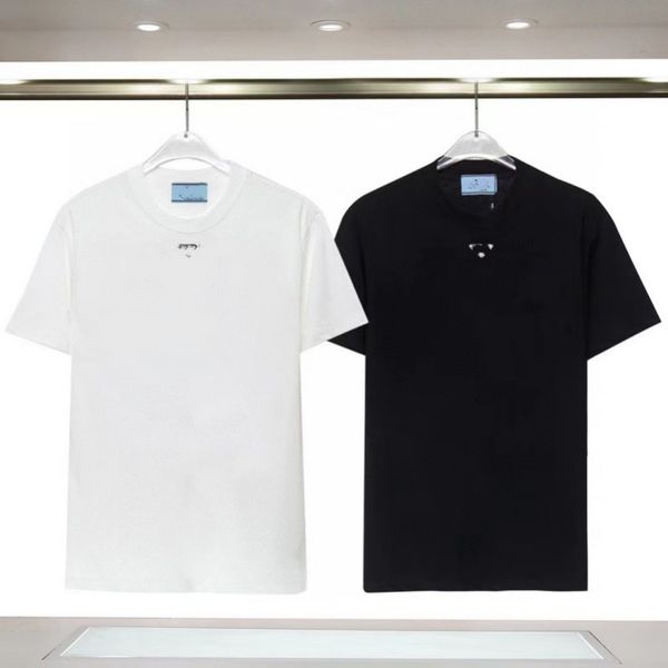 

pra new 2023 summer t shirt chest triangle summer made of 230 grams of 32 pairs of tight double yarn cotton fabric which is soft designer me, White;black
