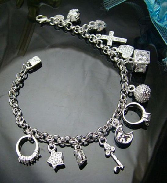 

whole retail lowest christmas gift new 925 silver fashion bracelet ybh1445333482, Black