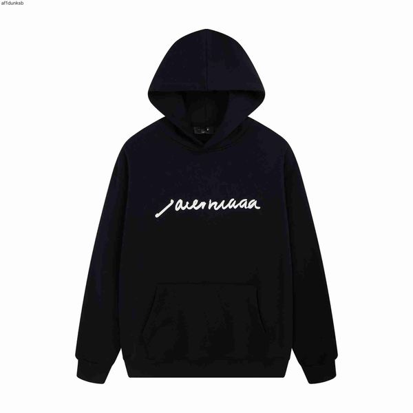 

resistant balencaigaly balencigaly long letters casual sleeves men's hoodies embroidered sweatshirts fashion ity classic e-28 winter wr, Black