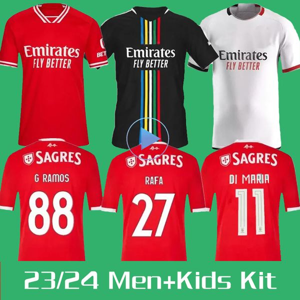 

xxxl-4xl 2023 soccer jerseys benfica rafa neres g.ramos benfica 23 24 home men kids kit football shirt otamendi grimaldo joao mario yaremchu, Black;yellow