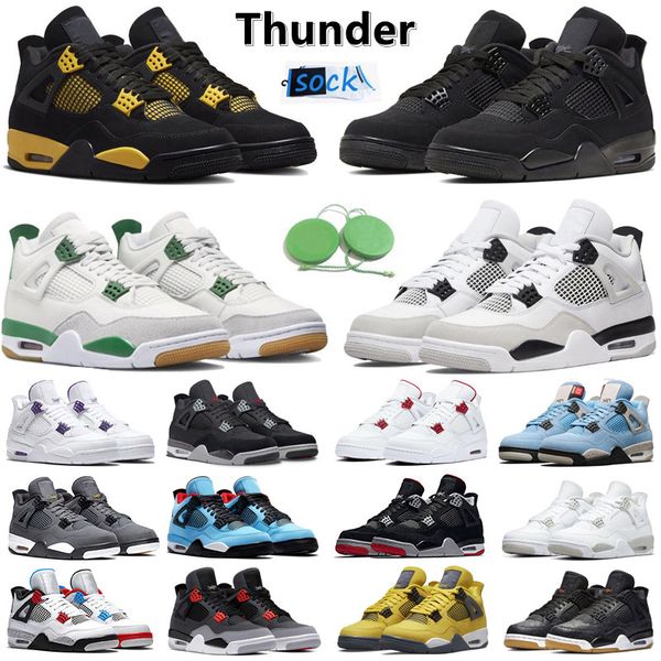 

jumpman 4 basketball shoes for men women sneaker 4s military black cat sail red yellow thunder pine green university blue seafoam bred