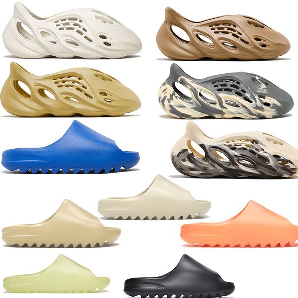 

designer slippers fashion mules slipper foam runners men woman slider bone resin desert sand rubber mineral slides bone designer beach arara, Black