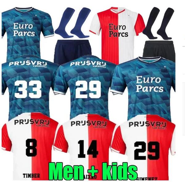 

23 24 feyenoords legioen q. timber soccer jerseys home away third kokcu het gimenez trauner 2023 2024 football shirt men kids maillots de fo, Black;yellow