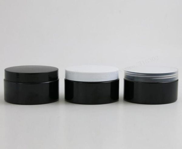 

20 x 120g travel all black cosmetic jar pot makeup face cream container bottle 4oz packaging with plastic lids2410904