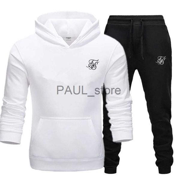 

men's hoodies sweatshirts sik silk men brand new sets fashion autumn spring sporting suit sweatshirt sweatpants mens clothing 2 pieces, Black