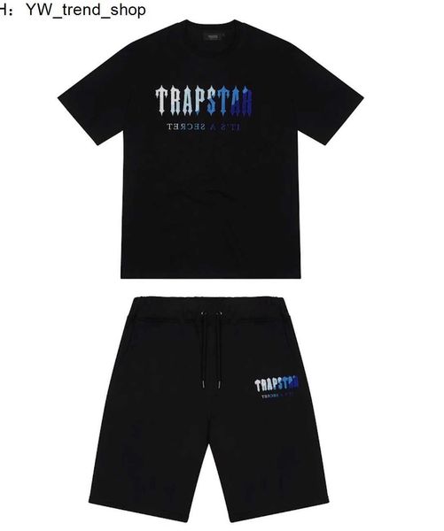 

mens trapstar t shirt short sleeve print outfit chenille tracksuit black cotton london streetwear s-2xl1, Gray