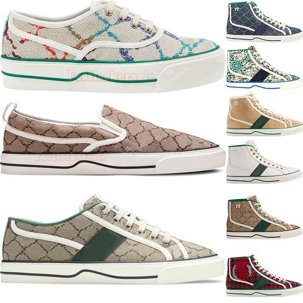 

tennis 1977 canvas designer shoes luxurys womens shoe italy green and red web stripe rubber sole for stretch cotton low platform mens woman