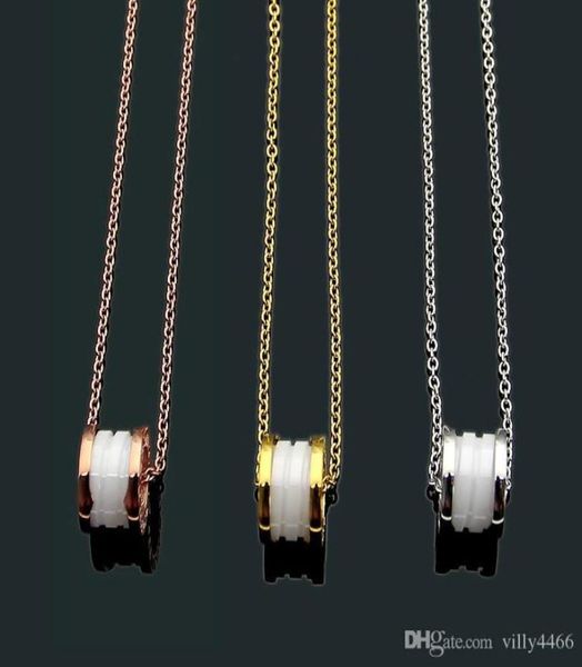

2019 new arrive fashion selling shape round whiteblack ceramics pendants gold link chain necklaces for women brand jewelry ch2411538, Silver