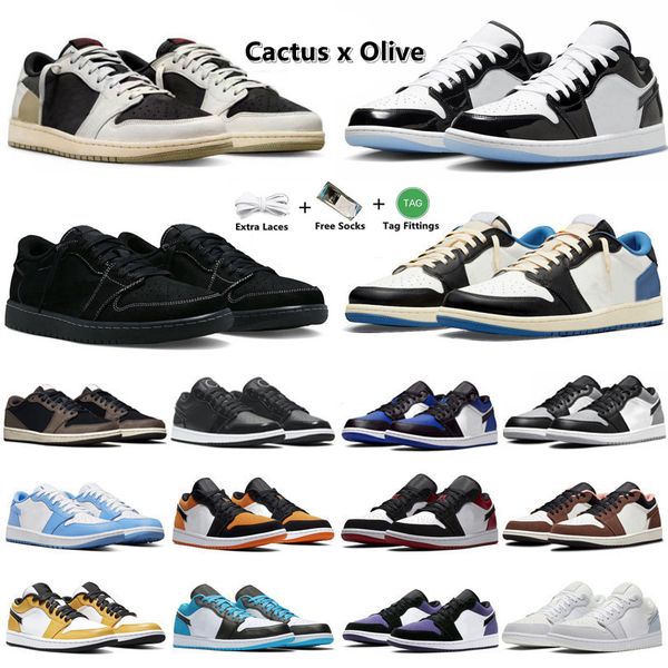 

jumpman 1 low basketball shoes 1s sneakers concord mismatched multi pastel cactus x fragment shadow bred toe magenta unc true blue men women