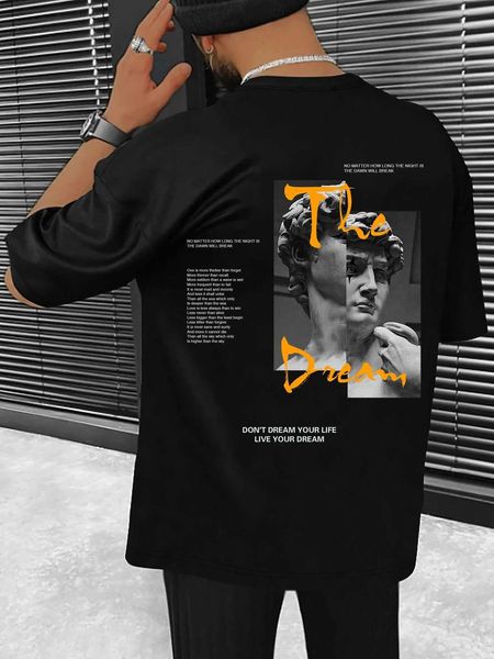 

men's fashion legnd men slogan figure graphic shoulder, White;black