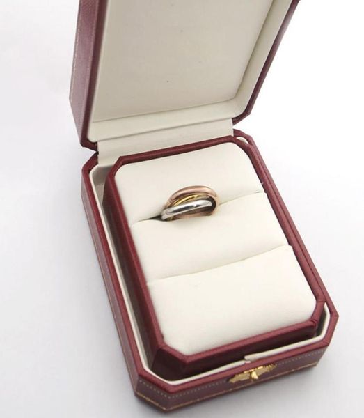 

luxury designer jewelry women ring tricolor couple ring inletted three rings high end fashion design2745264, Silver
