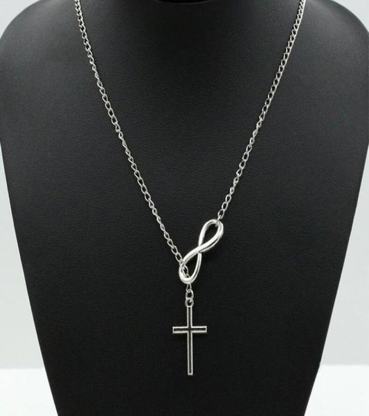 

infinity cross pendant necklaces wedding party event 925 silver plated chain elegant jewelry for women ladies in bulk7795377