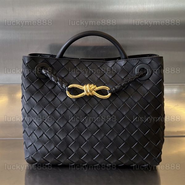 

10a mirror quality designers andiamo tote small medium bags womens real leather weave handle handbag luxury sheepskin black purse crossbody