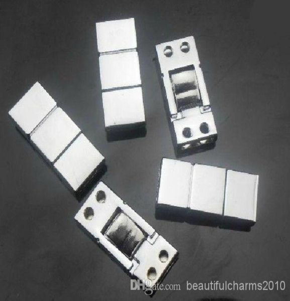

whole 50pcslot 8mm 2 end clasp connector charm diy accessories fit for 8mm leather belt7914602, Silver