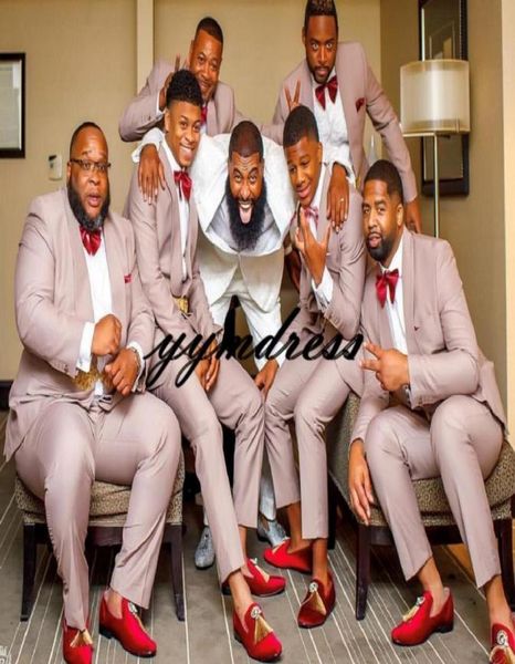 

pink groomsman suits 2019 shawl lapel one button back vent slim fit goorm men suits wedding tuxedos two pieces jacketpantbow6921581, Black;gray