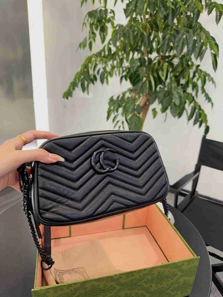 

brand bag black ripple handbag women's fashion chain shoulder bag simple atmospheric bag caitlin_fashion_bags