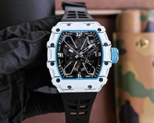 

designer men wrist watches superb rm35-03 watch fng3 fully automatic mechanical movement sapphire mirror ntpt carbon fiber case with natural, Slivery;brown