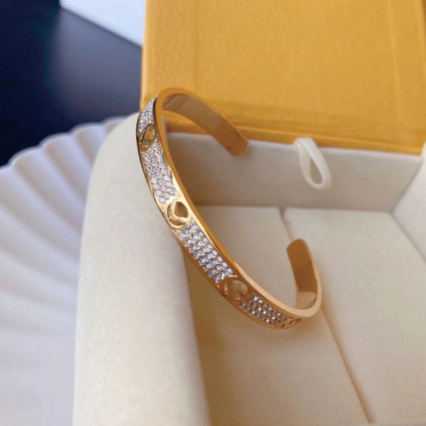 

designer jewelry bracelet ladies rose gold bracelet hollow opening diamond advanced materials jewelry hidden inlay technology never fade bra, Black