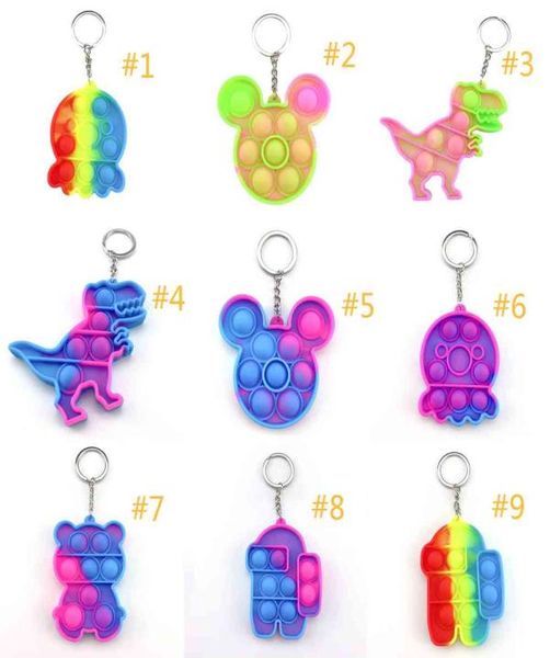 

pioneer toys key chain push rainbow tie dye dinosaur bubble board game sensory decompression anxiety stress reliever toy h41infe6691037, Blue