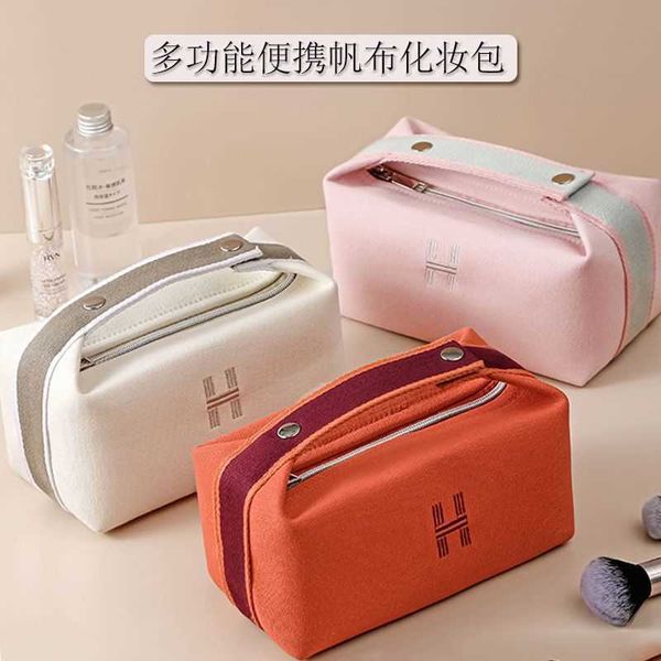 

net-red makeup bag canvas simple and large capacity portable wash bag waterproof student storage bag multifunctional lunch box bag