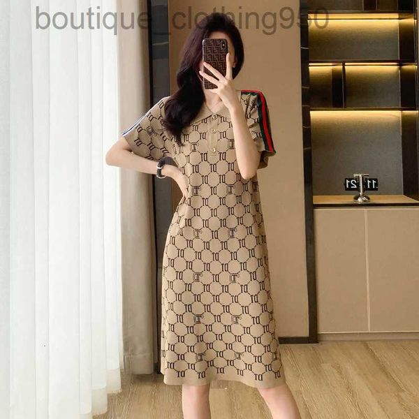 

fashion casual dresses for women 2023 summer dress short sleeves versatile simple knitted dress women letter contrast panel temperament mid, Black;gray