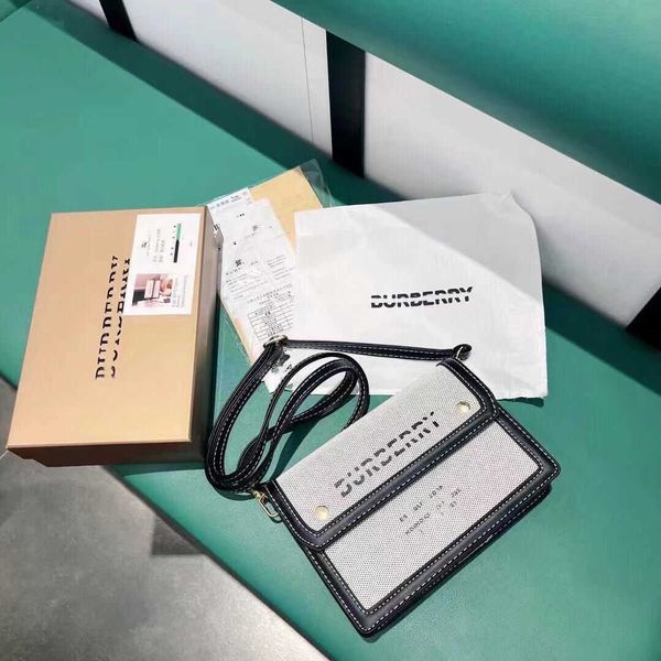 

handbag designer 2023 baobao women's new ba jia black and white color matching small letter canvas with leather one shoulder crossbody