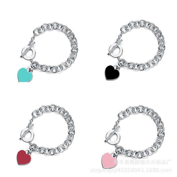 

temperament tiffay style enamel red love blue bracelet ot buckle, Black