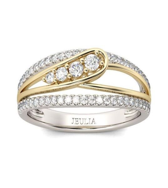 

cross twocolor goldplated diamond rings for women full crystals fashion female finger ring jewelry accessories4685630, Silver