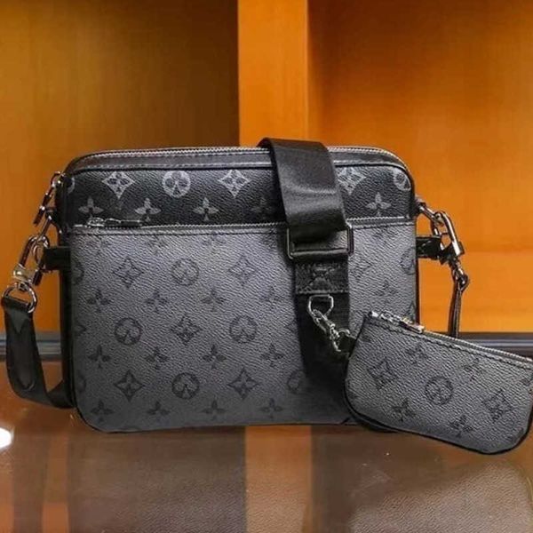 

handbags men leather trio messenger bags luxury shoulder bag make up bag loviseitys viutonityes designer handbag tote man's bag