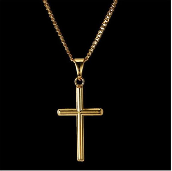 

mens stainless steel cross pendant necklace gold sweater chain necklace new fashion hip hop necklaces jewelry5265986, Silver