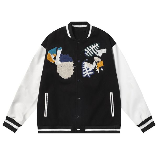 

men's jacket 2023 luis fashion brand vintage decoration loose long-sleeved student coat vuttonity 03-08, Black;brown