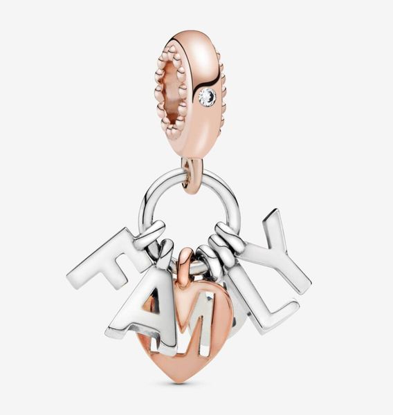 

fit pandora bracelet charm family letters authentic sterling silver 925 pendant charms beads european charms diy style jewelry3291648, Black