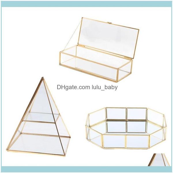 

packaging & jewelrytrinket storage case shinnie women jewelry dispaly stand pyramid clear glass box jewellery display vanity tray 260i, Pink;blue