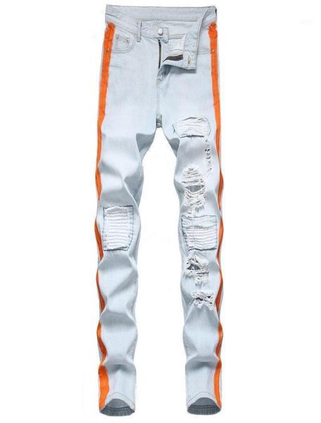 

2021 new arrival mens cotton ripped hole jeans casual slim skinny jeans men trousers fashion male hip hop denim pants18971412, Blue
