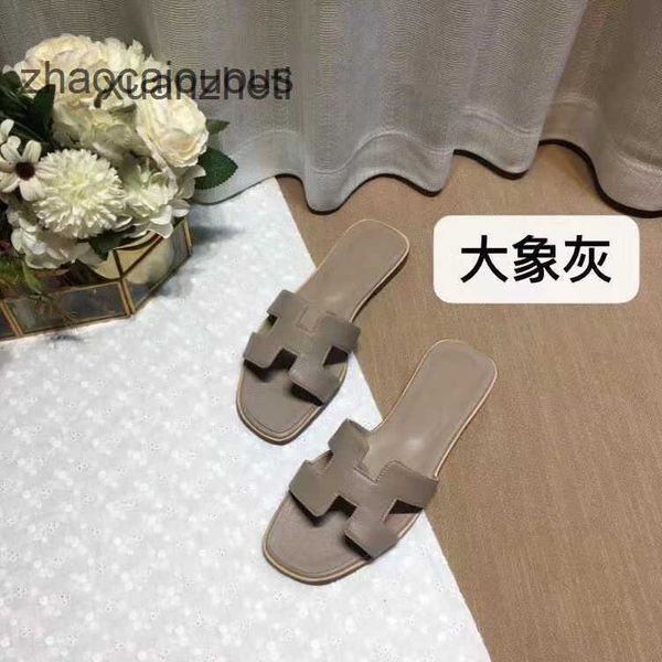 

designer her shoes women's slipper sandal baida bear oran summer 2023 slippers color matching leather flat sandals for tourism litchi p
