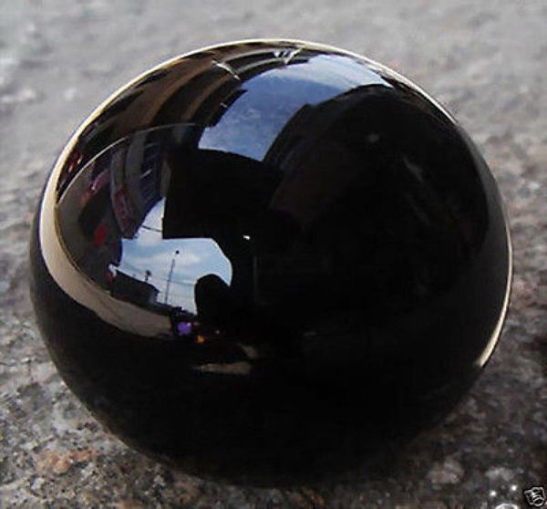 

40mm asian quartz pure black magic crystal glass healing ball sphere8410718