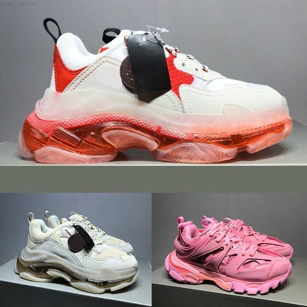

2020 mens womens luxury designer triple s sneakers for men fashion clear sole lace brand bb shoes trainers 36-45, Black