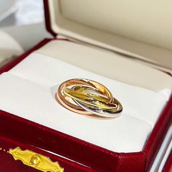 

classic three-rings ring for men women couple fashion simple style rings with three colors rose gold rings, Slivery;golden