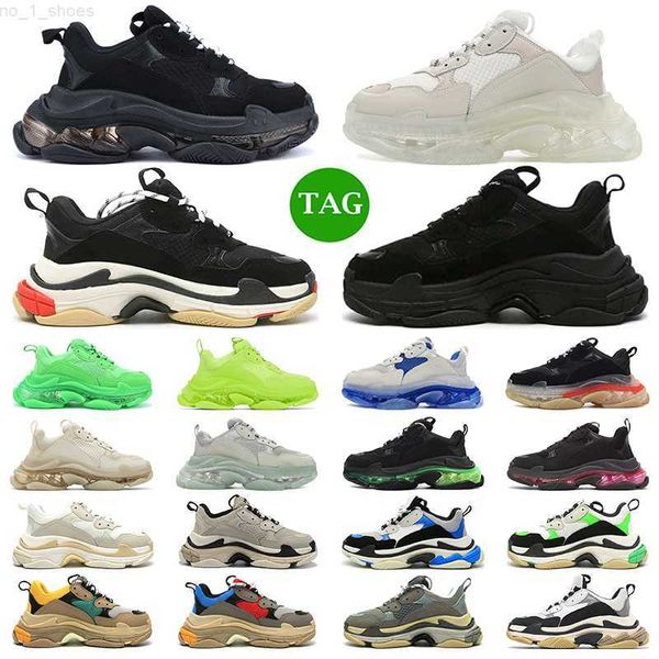 

2023 designer triple s casual shoes men women platform sneakers clear sole black white beige dark red grey green mens trainers outdoor shoe