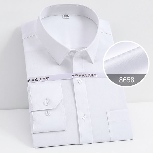 

men's casual shirts 100 cotton oversized button up shirt liquid ammonia antiwrinkle longsleeve for men white business slim fit 230720, White;black