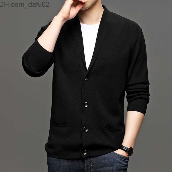 

men's sweaters korean cardigan men's sweater knit men's black long sleeved v-neck wweter oversized sweater jacket men's, White;black
