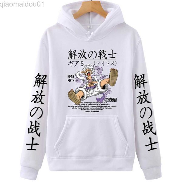 

men's hoodies sweatshirts 2023 anime one piece hoodie luffy sun god hoodie 2023 manga style print fall harajuku style hoodie l230721, Black