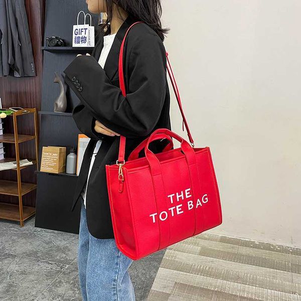 

fashion new women's bag women's new solid color pu letter tote bag simple casual crossbody large capacity handheld
