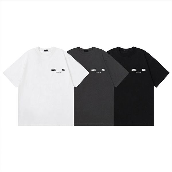 

and high version summer new fuzzy letter printing short sleeved couple loose and comfortable casual t shirt, White;black