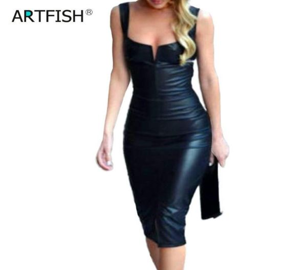 

spring women pu leather dress elegant formal party office lady midi dress 3xl plus size v neck zipper black dress m0585 y20016221424, White;black