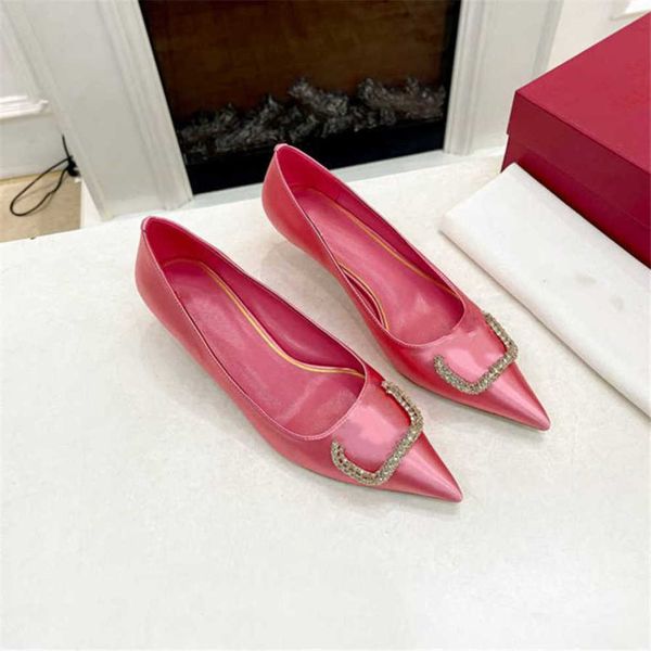 

party valentinolies flat fashion dress letter shoes business women leather wedding high heel casual metal buckle shoes 03-015 fdda, Black